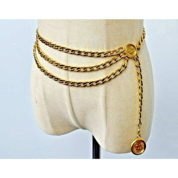 Chanel Vintage 31 Rue Cambon Golden Chain Belt Medallion Consolidation - Picture 1 of 12